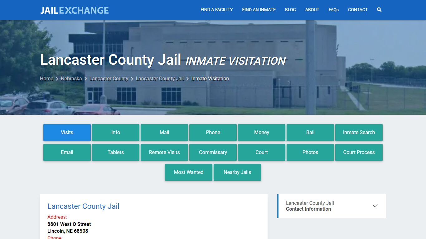Inmate Visitation - Lancaster County Jail, NE - Jail Exchange