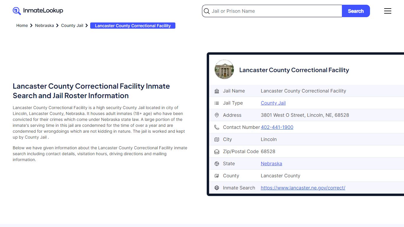 Lancaster County Correctional Facility Inmate Search and Jail Roster ...